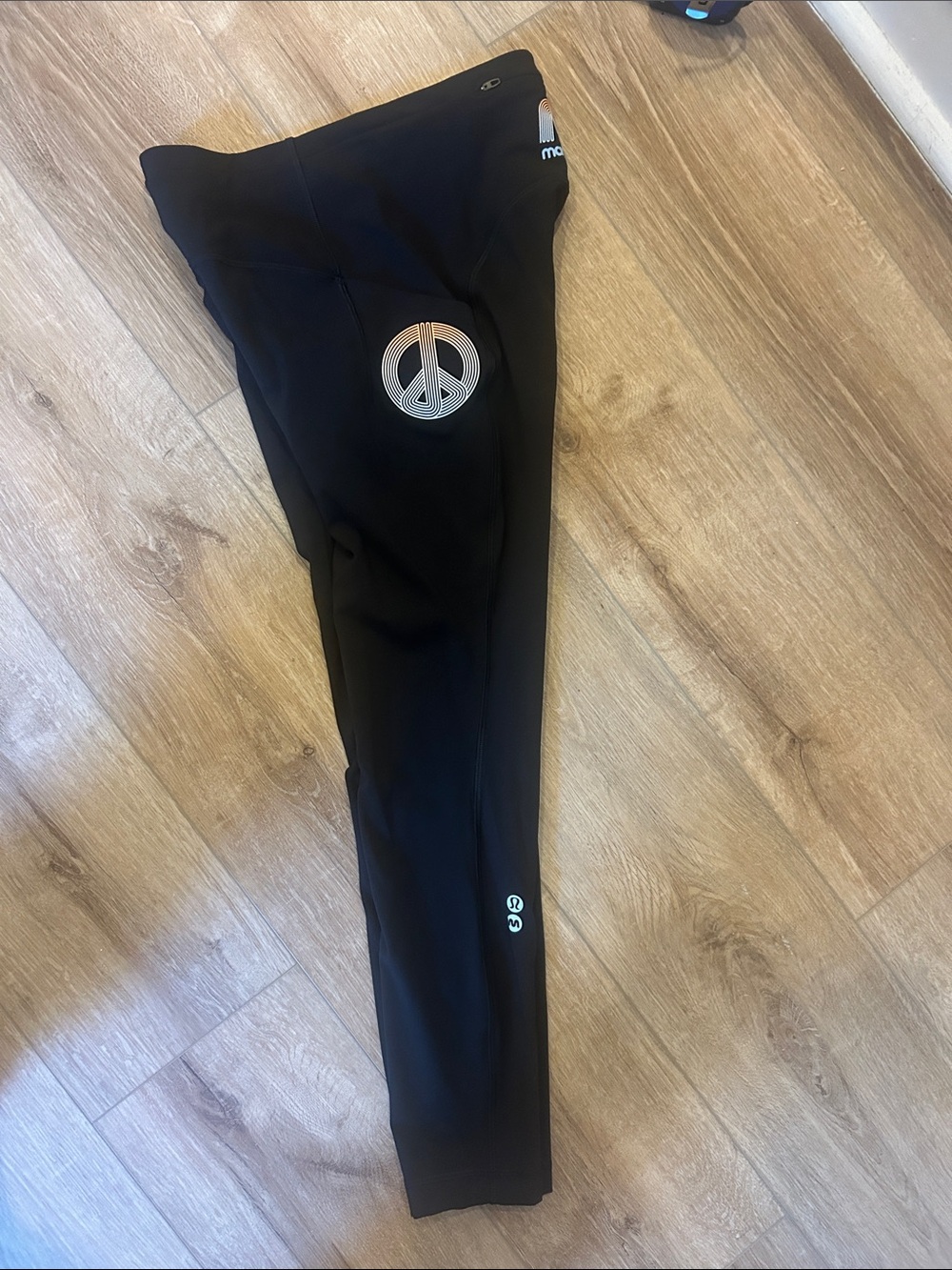 Madhappy lulu lemon Black Leggings with Reflective Peace Emblem side pockets